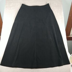 White Stag Faux Suede Long A-Line Maxi Skirt Women's 16 Black Modest Western Cou